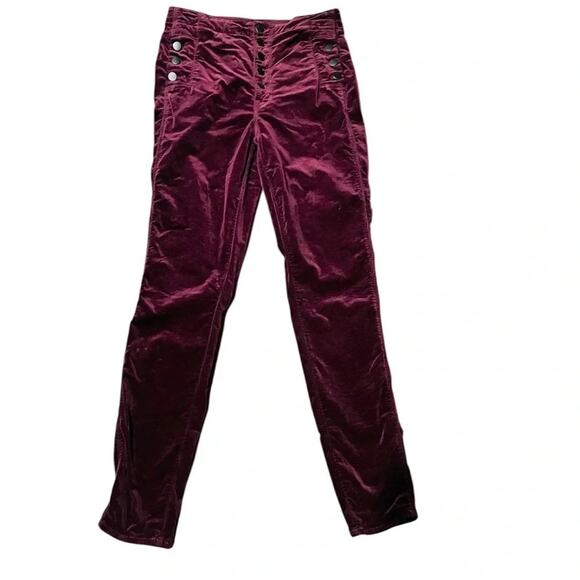 J Brand Natasha Super Skinny Velvet Jeans in Deep Mulberry Size 28 - Picture 15 of 15